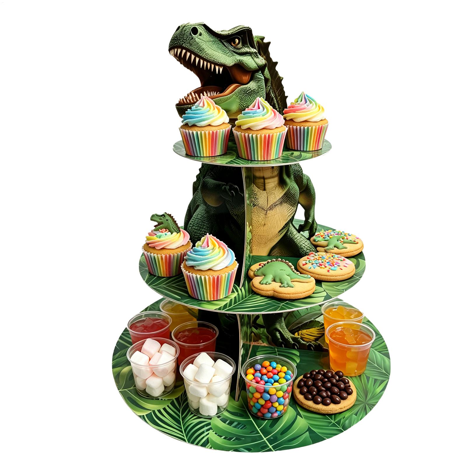 Cupcake Stand Tier - Cupcake Stand 3 Tiers Dinosaur Shaped