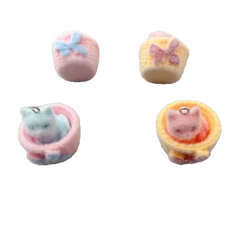 4pcs 3D plush resin cat pendan - Event Party ulasan dan harga