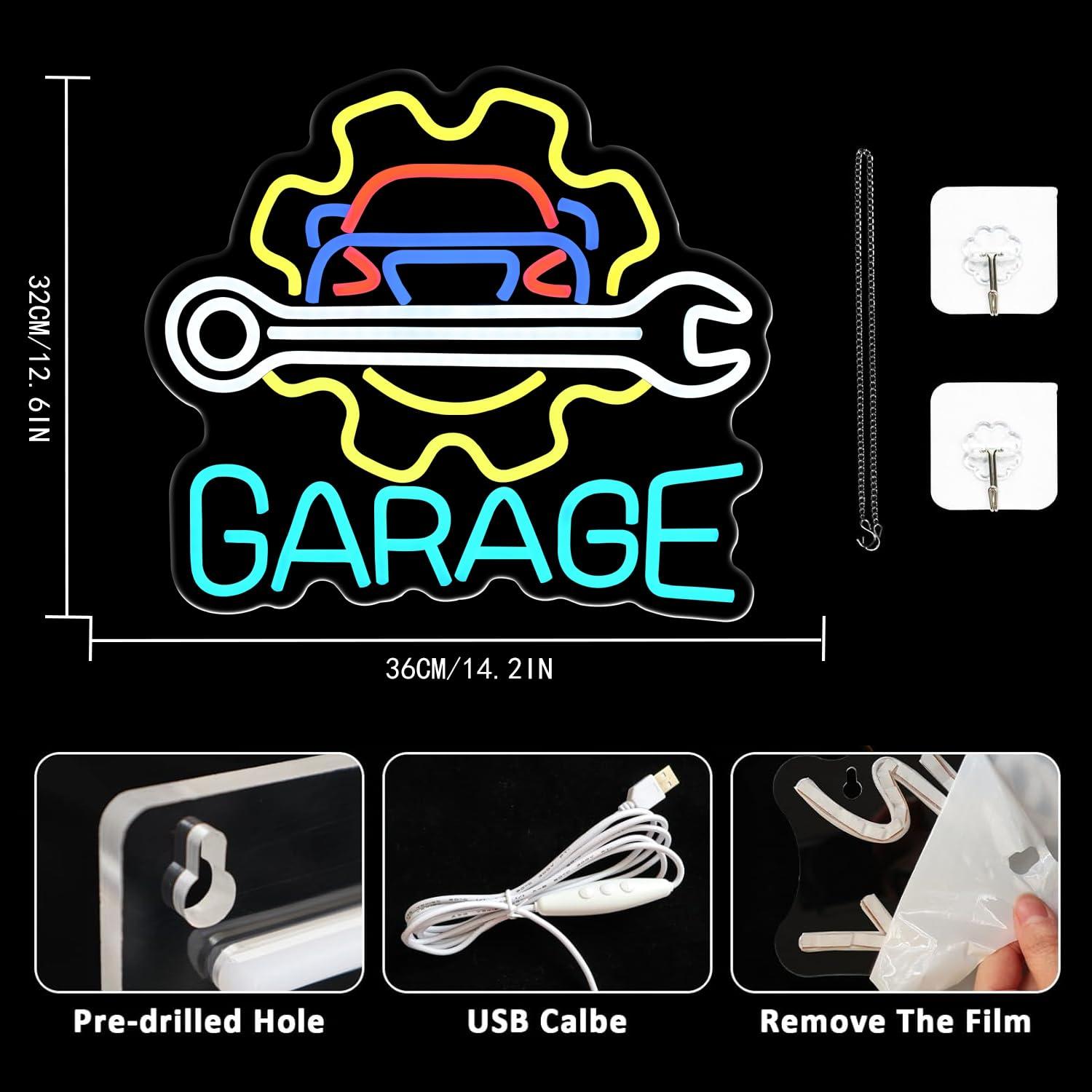 Garage Neon Sign USB Powered L - Neon Sign Party ulasan dan harga