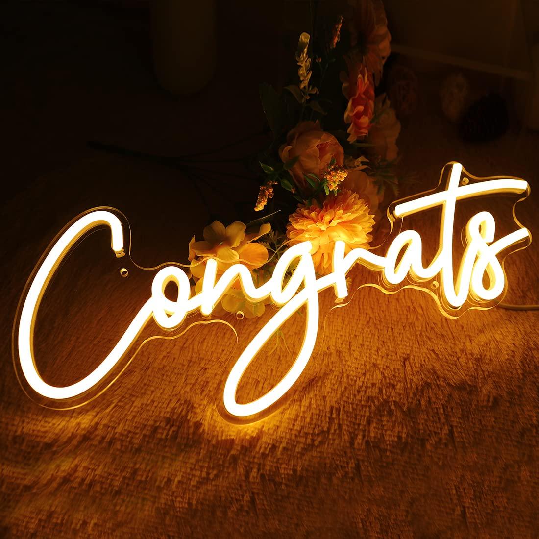 Congrats Neon Sign USB Dimmabl - Neon Sign Party ulasan dan harga
