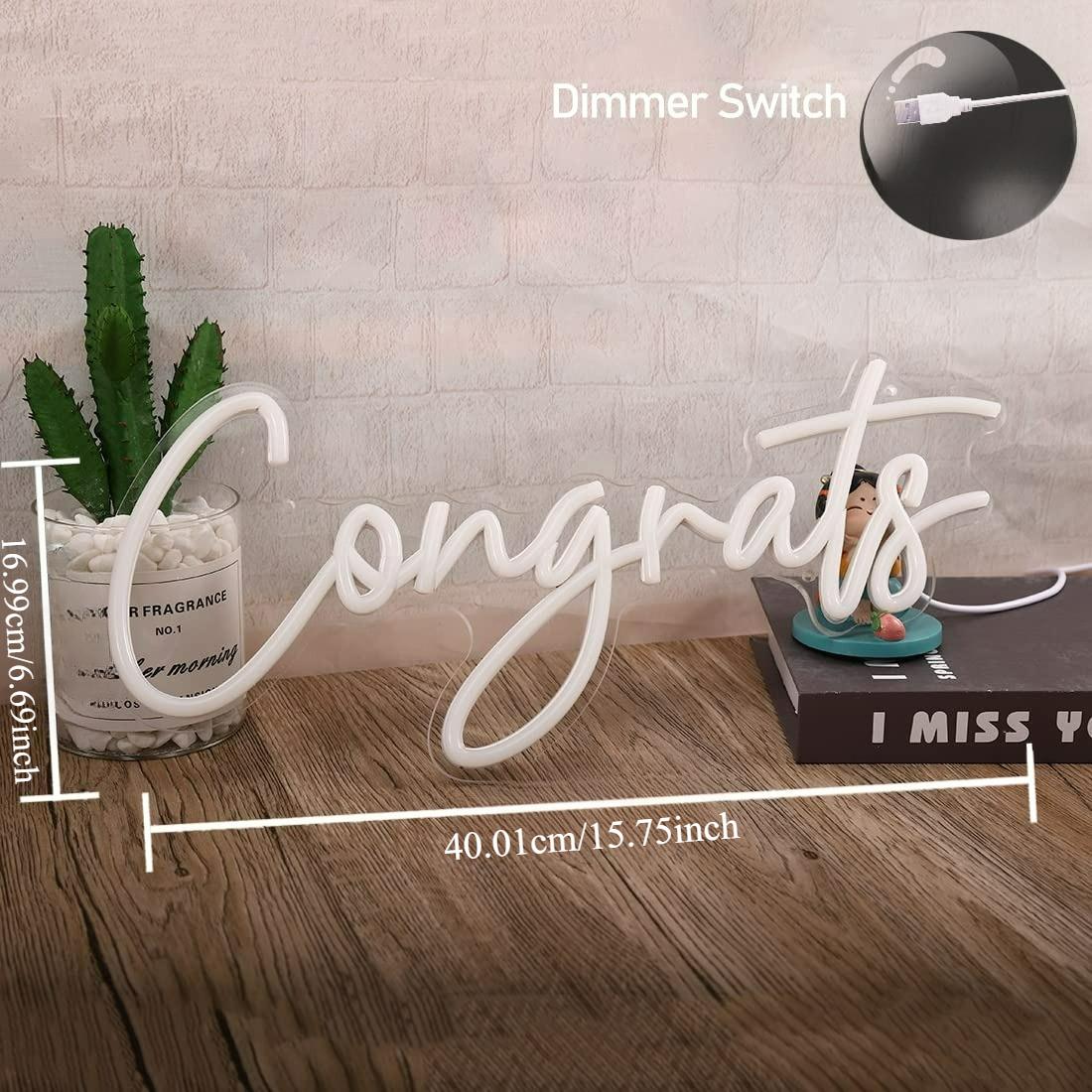 Congrats Neon Sign USB Dimmabl - Neon Sign Party ulasan dan harga