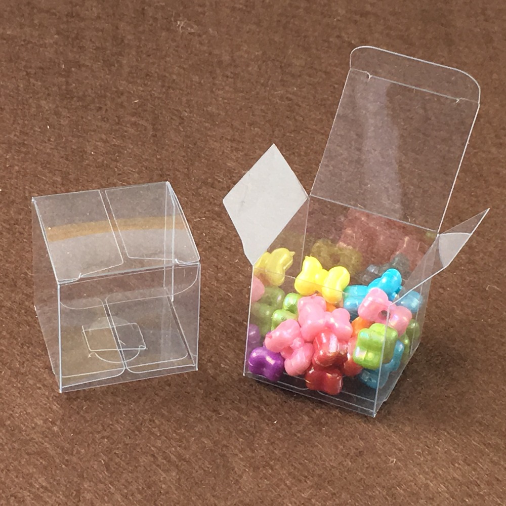 50pcs 9*9*9cm clear plastic pv - Event Party Box ulasan dan harga
