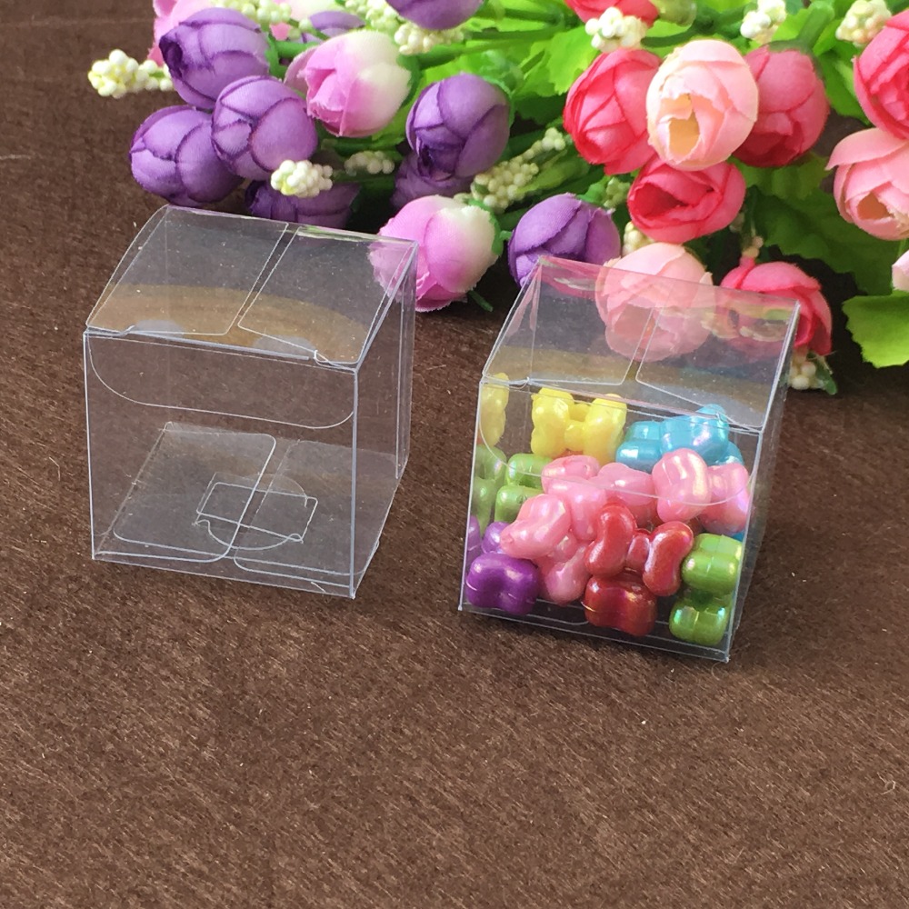 50pcs 9*9*9cm clear plastic pv - Event Party Box ulasan dan harga