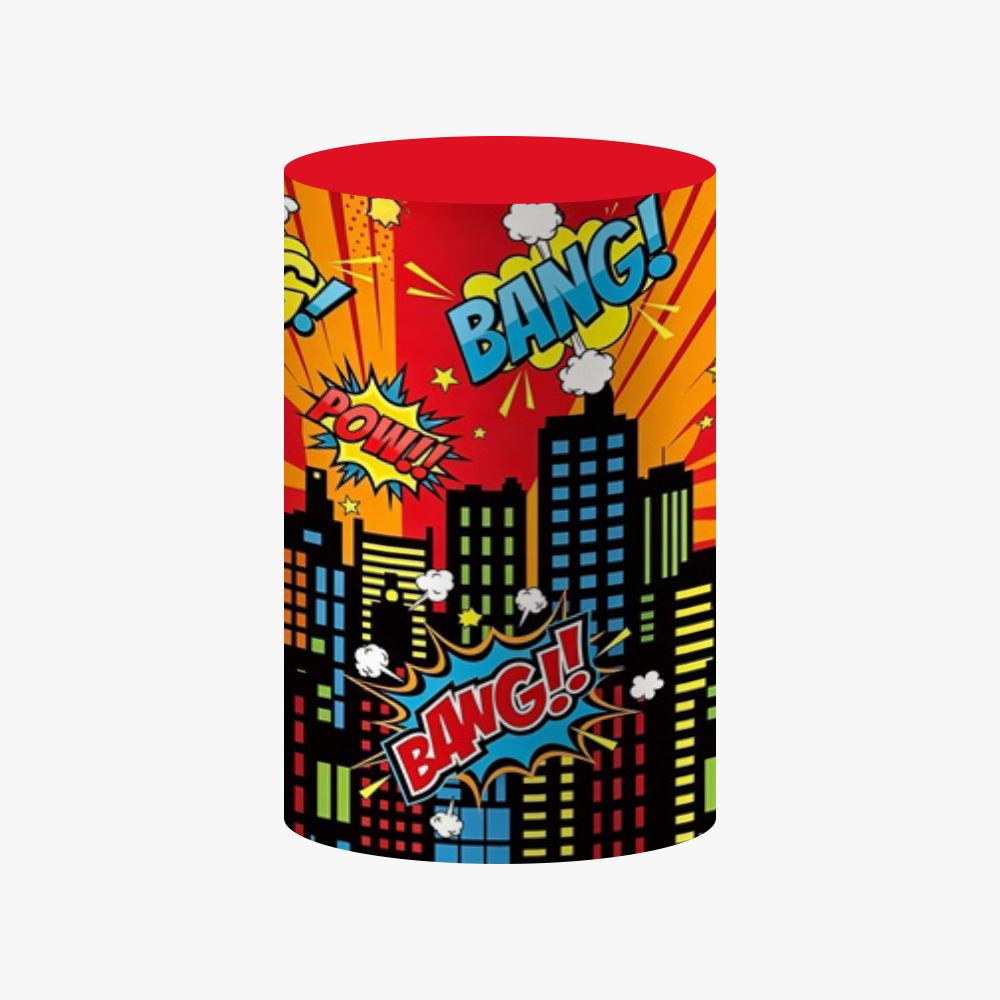 Comic Superhero Cylinder Cover - Dessert Table Backdrop ulasan dan harga