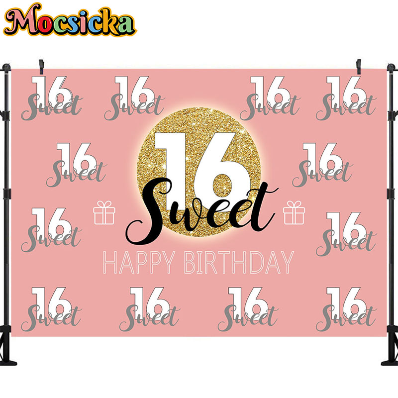 Mocsicka Sweet 16 Birthday Bac - Dessert Table Backdrop ulasan dan harga