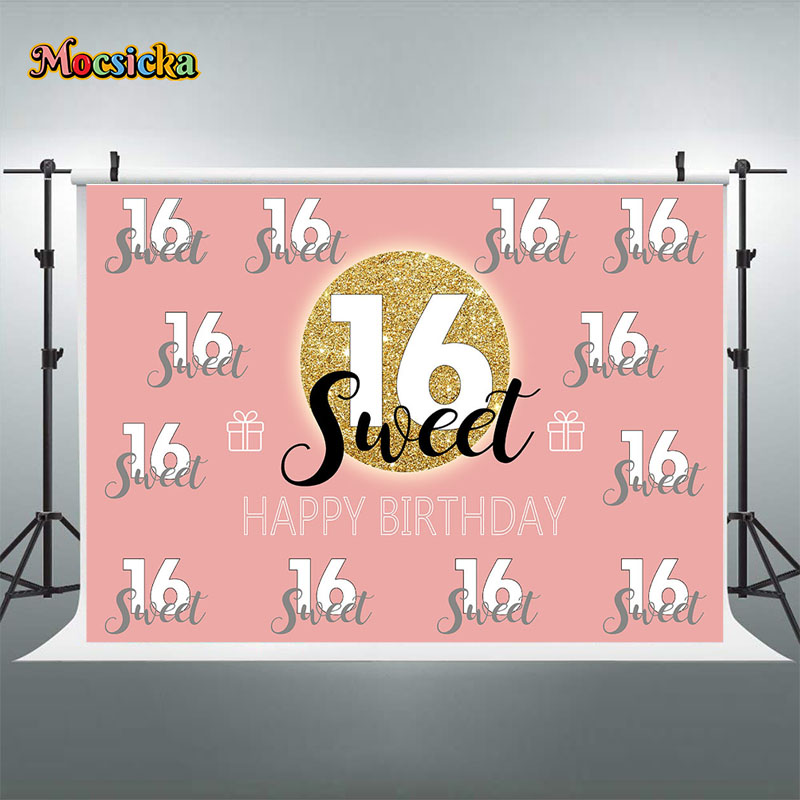 Mocsicka Sweet 16 Birthday Bac - Dessert Table Backdrop ulasan dan harga