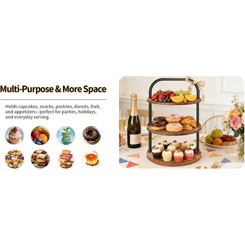 ABLN-Wooden Cupcake Stand Dess - Cupcake Stand Tier ulasan dan harga