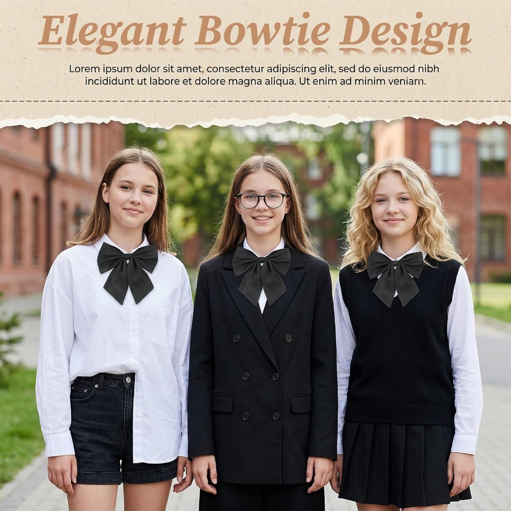 Black Bow Ties for Women, Larg - Event & Party Supply ulasan dan harga
