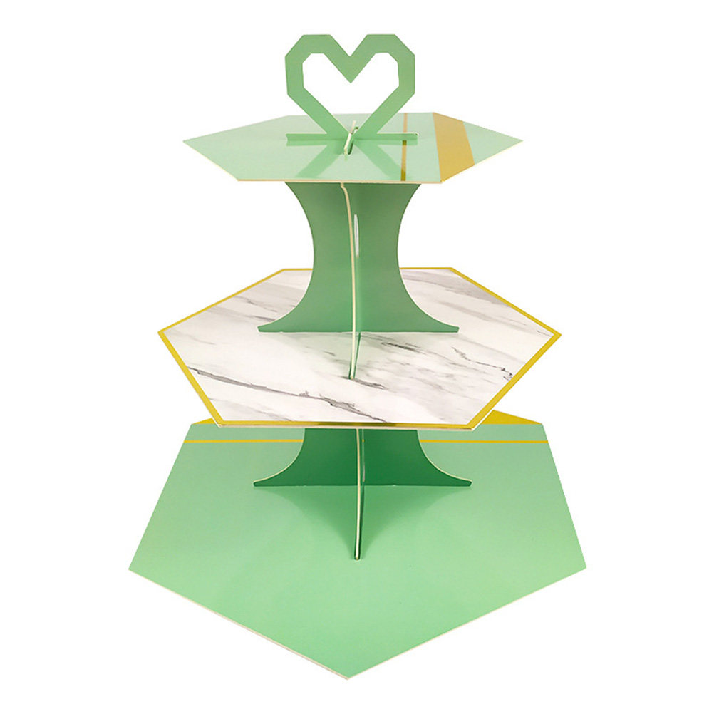2Pcs Marble Pattern Paper Cake - Cupcake Stand Tier ulasan dan harga