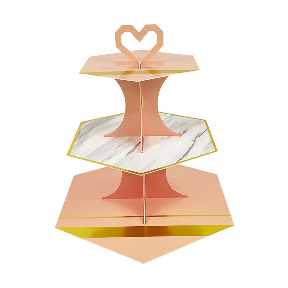 2Pcs Marble Pattern Paper Cake - Cupcake Stand Tier ulasan dan harga