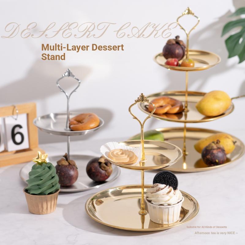 【CPI】Gold Silver 2/3-Tier Cake - Cupcake Stand Tier ulasan dan harga