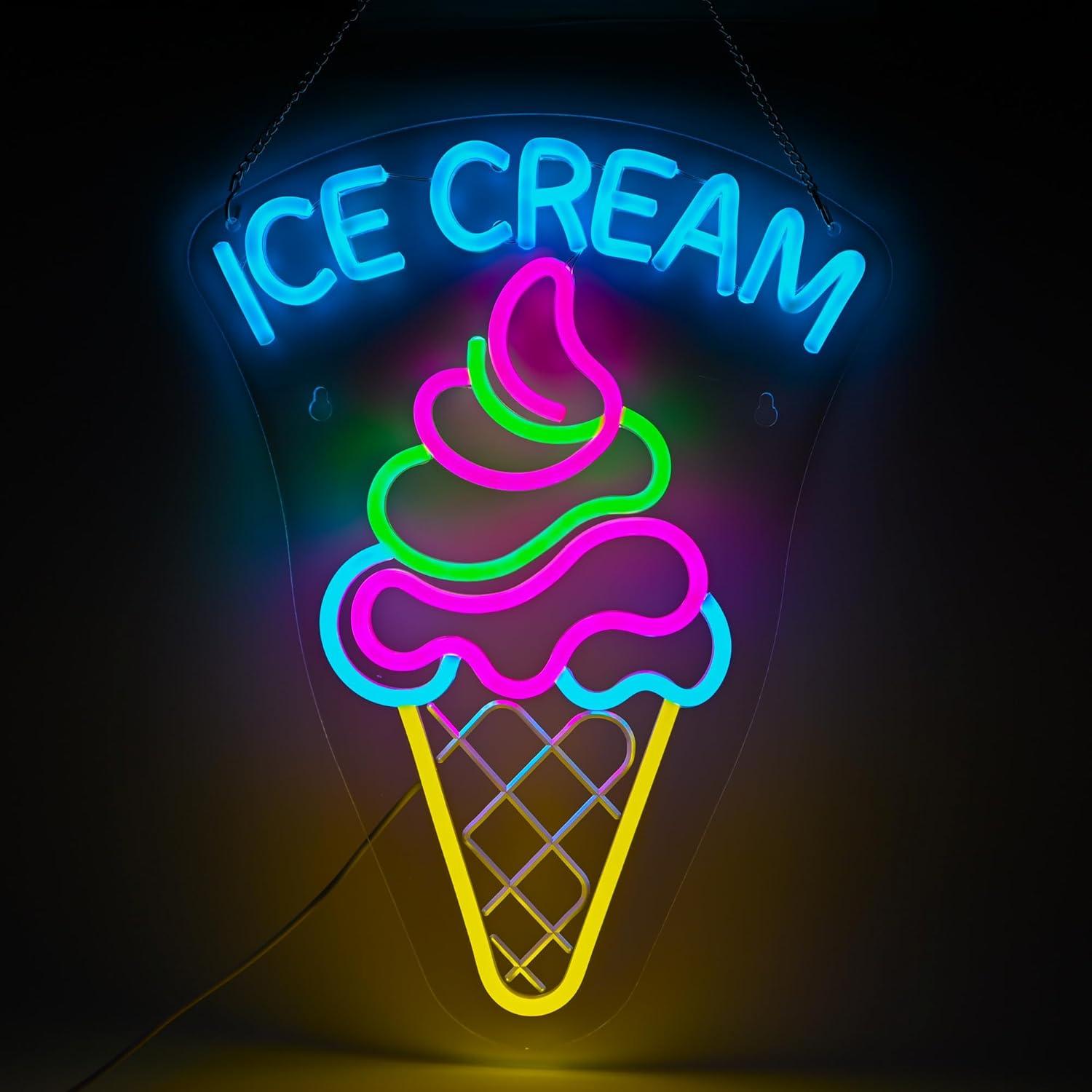 Ice Cream Neon Sign Dimmable D - Neon Sign Party ulasan dan harga