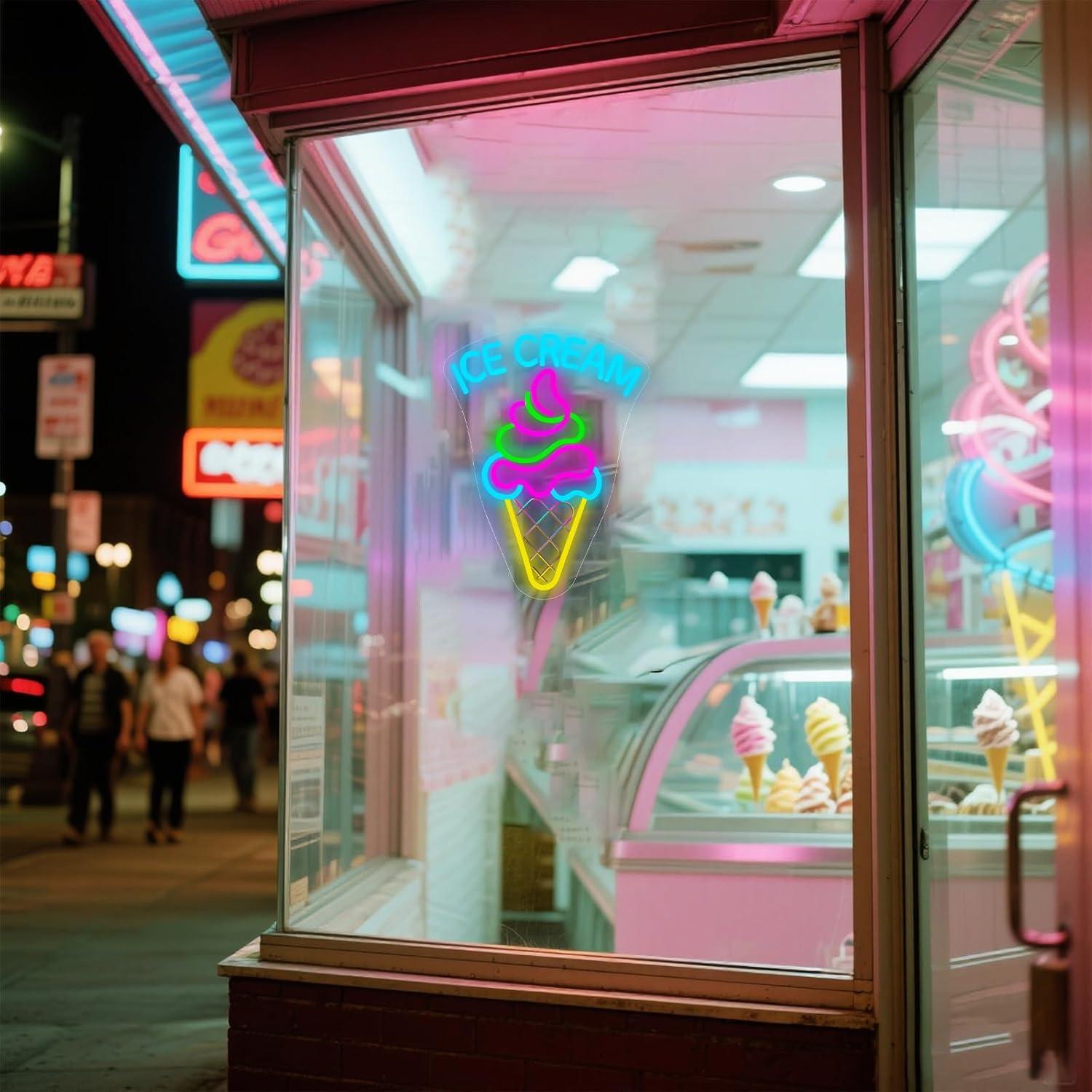 Ice Cream Neon Sign Dimmable D - Neon Sign Party ulasan dan harga