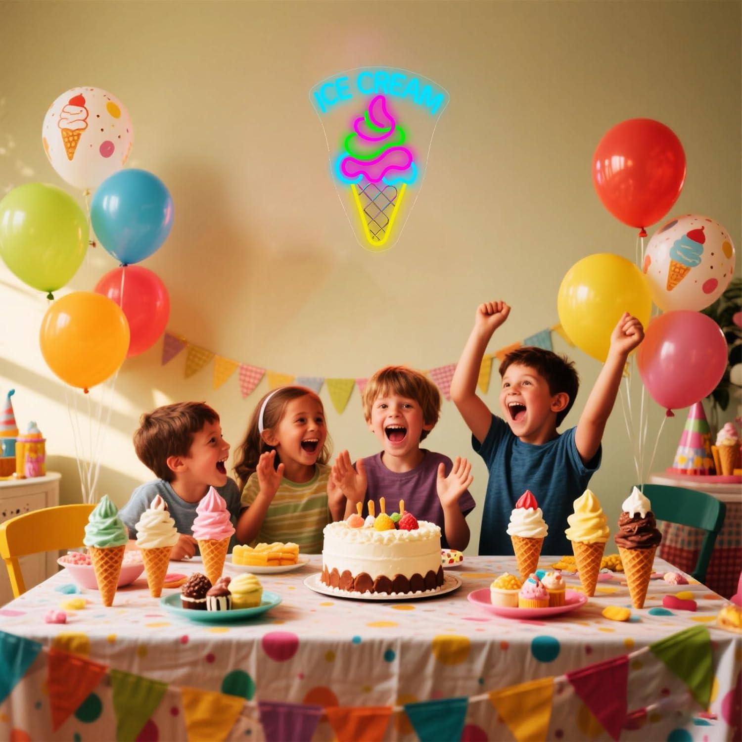 Ice Cream Neon Sign Dimmable D - Neon Sign Party ulasan dan harga