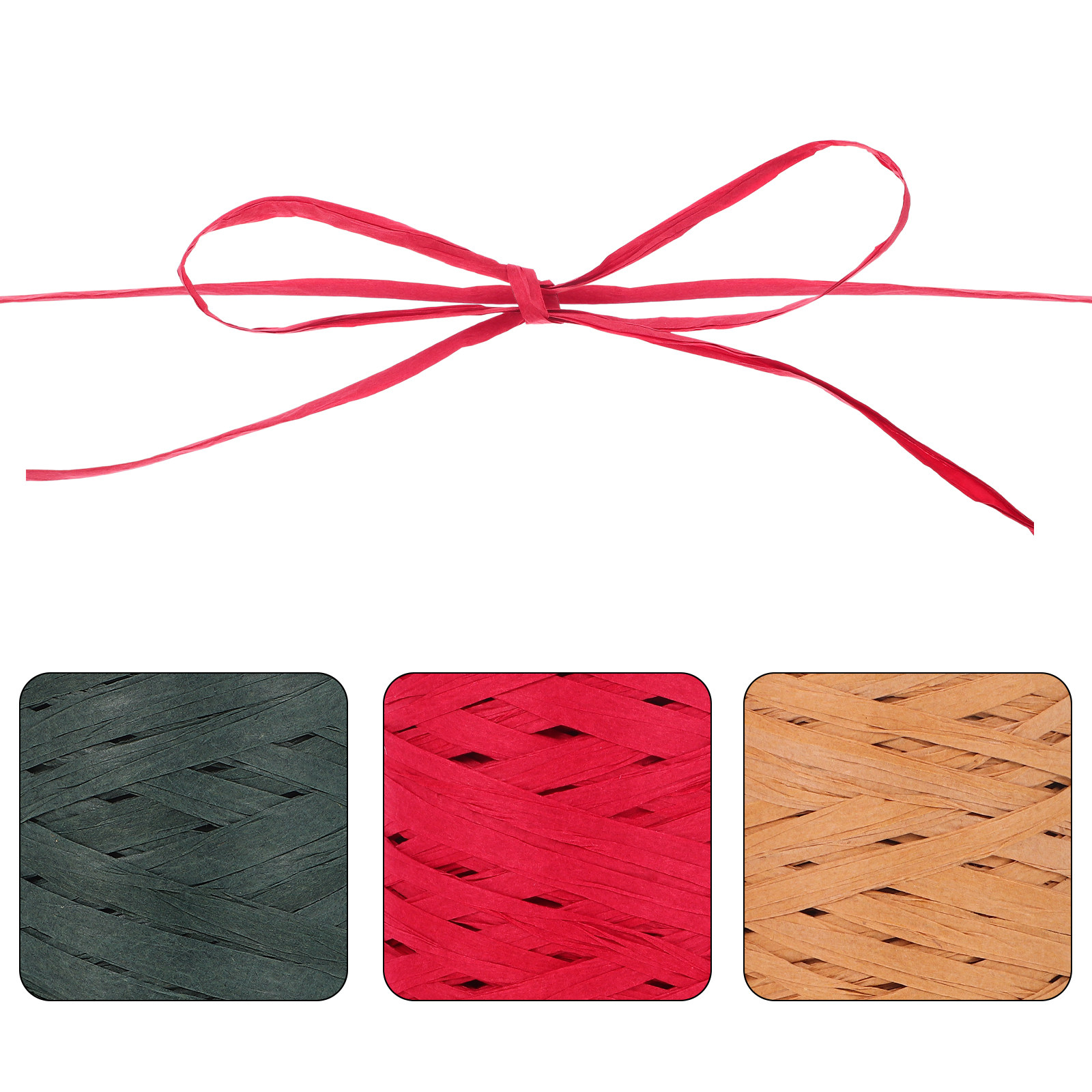 3 Rolls Rustic Raffia Paper Ri - Papercraft Supply Ribbon ulasan dan harga