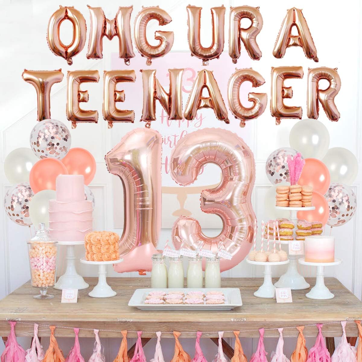 13th Birthday Party Decoration - Party Banner Gold ulasan dan harga