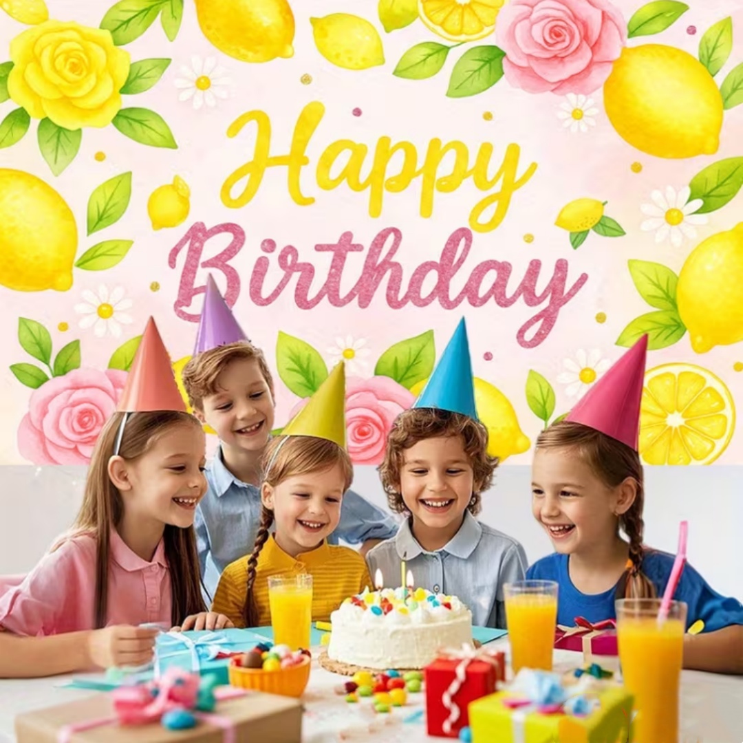 Lemon Birthday Party Decoratio - Dessert Table Backdrop ulasan dan harga