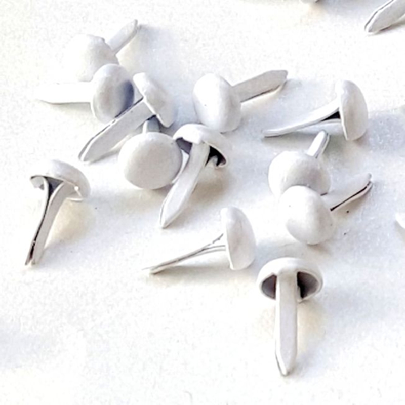500pcs 4.5mm White  Metal Brad - Papercraft Supply Invitation ulasan dan harga