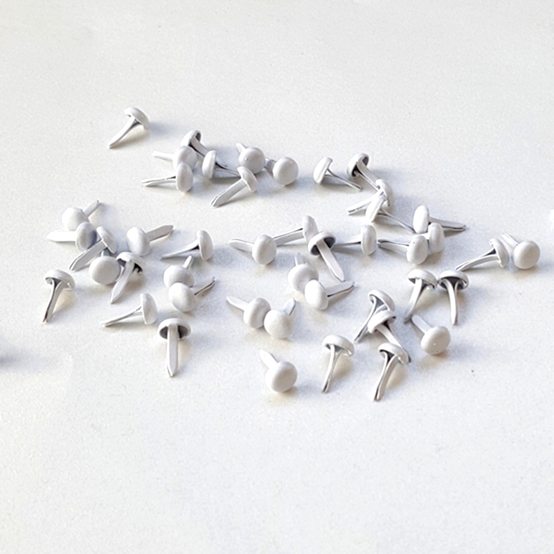 500pcs 4.5mm White  Metal Brad - Papercraft Supply Invitation ulasan dan harga