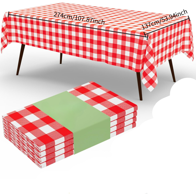 Rectangular Red White Checkere - Table Cloth Disposable ulasan dan harga