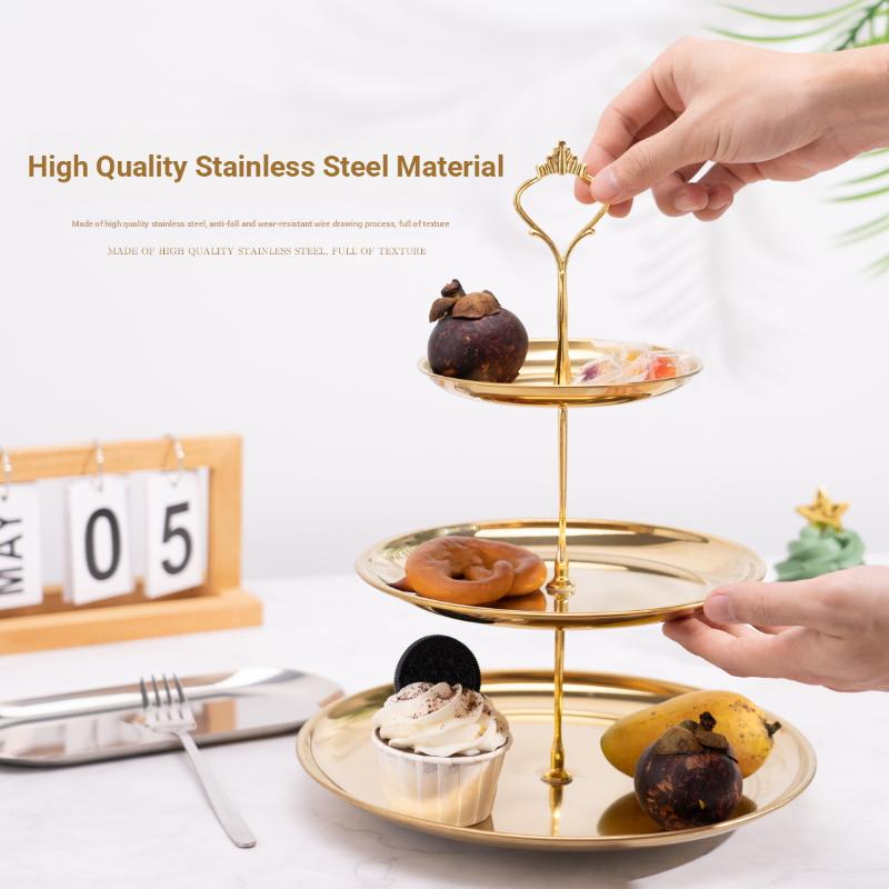 Gold Silver 2/3-Tier Cake Stan - Cupcake Stand Tier ulasan dan harga