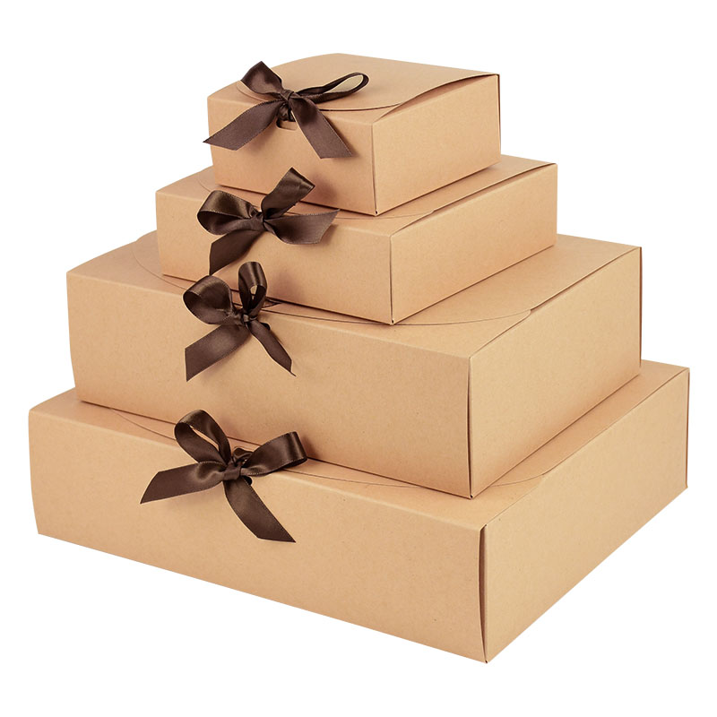 Kraft Paper Gift Box With Deco - Papercraft Supply Ribbon ulasan dan harga