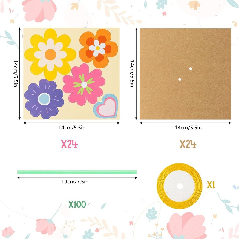 100Pcs DIY Flower Bouquet Kit  - Papercraft Supply Ribbon ulasan dan harga