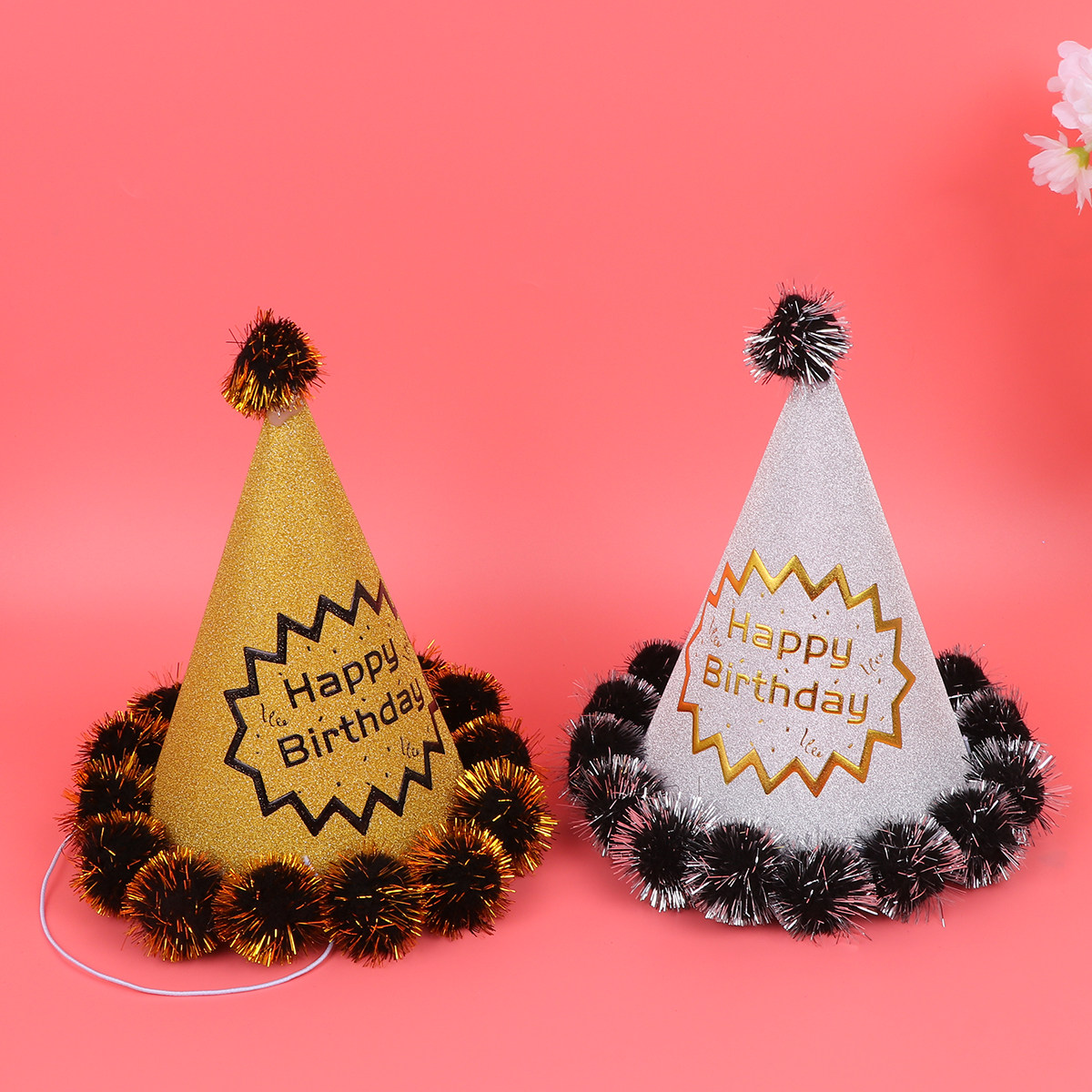 4pcs Glitter Birthday Hats Shi - Party Hat Cone ulasan dan harga