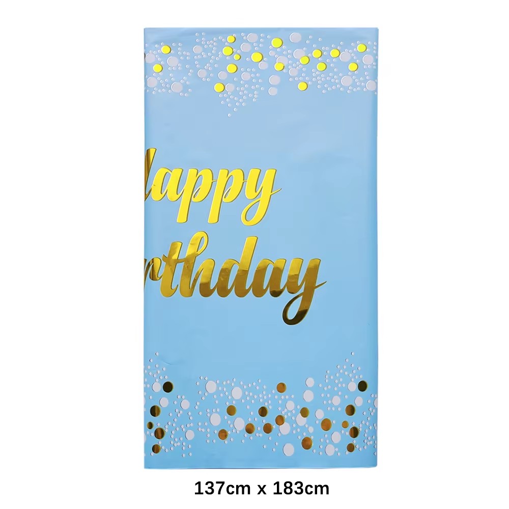 Happy Birthday Disposable Tabl - Table Cloth Disposable ulasan dan harga