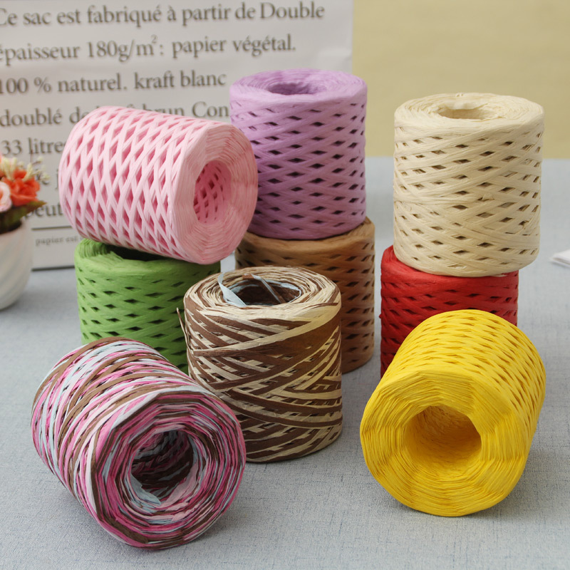 200m Raffia Yarn Rope Ribbon N - Papercraft Supply Ribbon ulasan dan harga