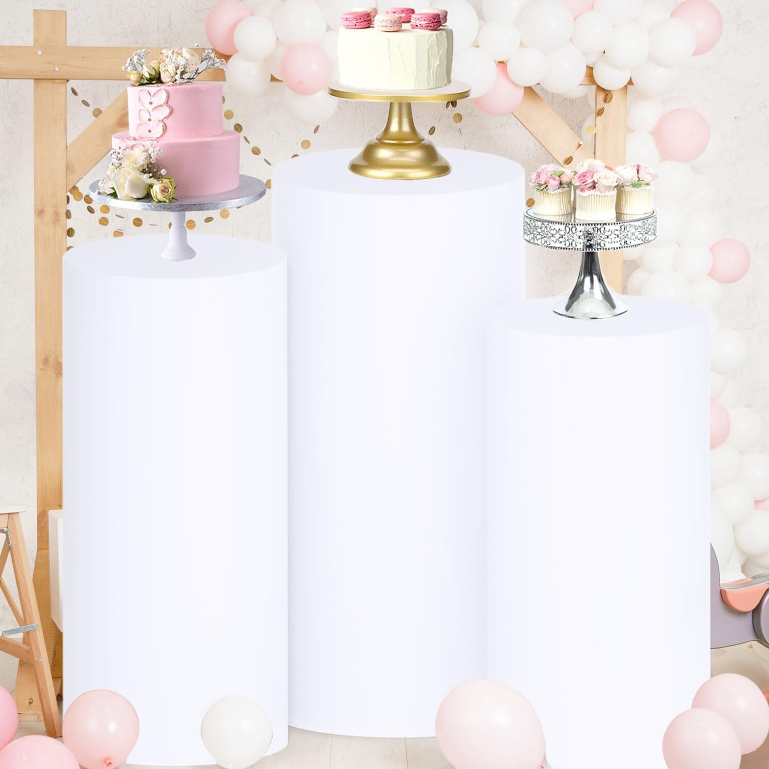 Yeele 1PCS/3PCS/5PCS White Cyl - Dessert Table Backdrop ulasan dan harga