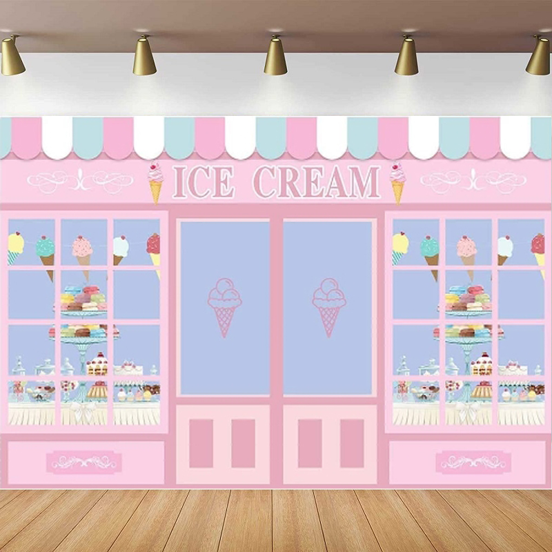 Ice Cream Theme Photography Ba - Dessert Table Backdrop ulasan dan harga