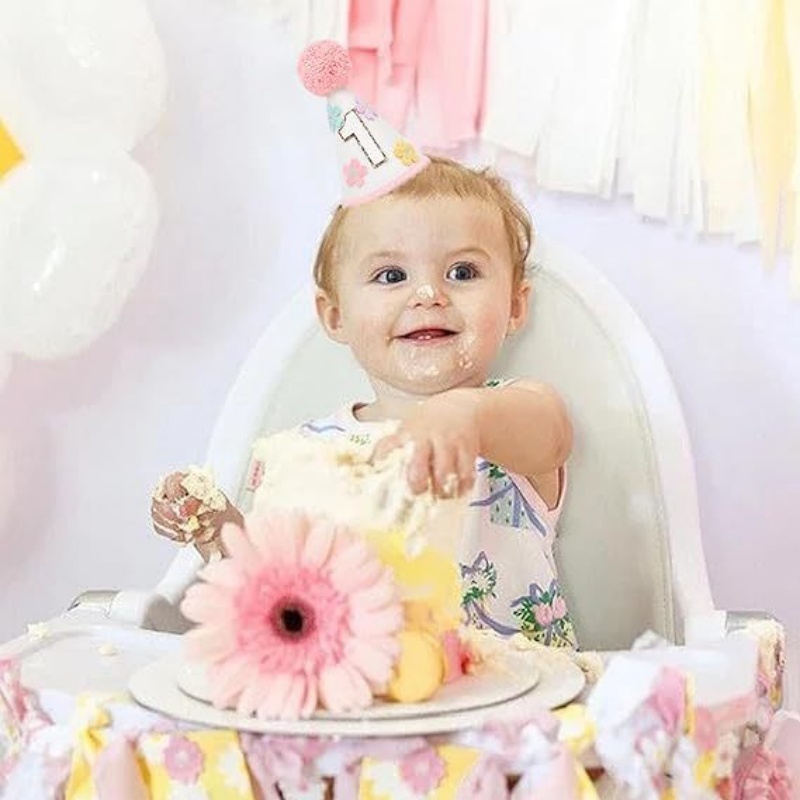 Colorful Flower 1st Half Birth - Party Hat Cone ulasan dan harga