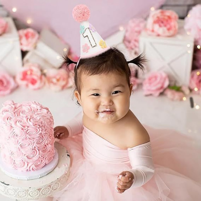 Colorful Flower 1st Half Birth - Party Hat Cone ulasan dan harga