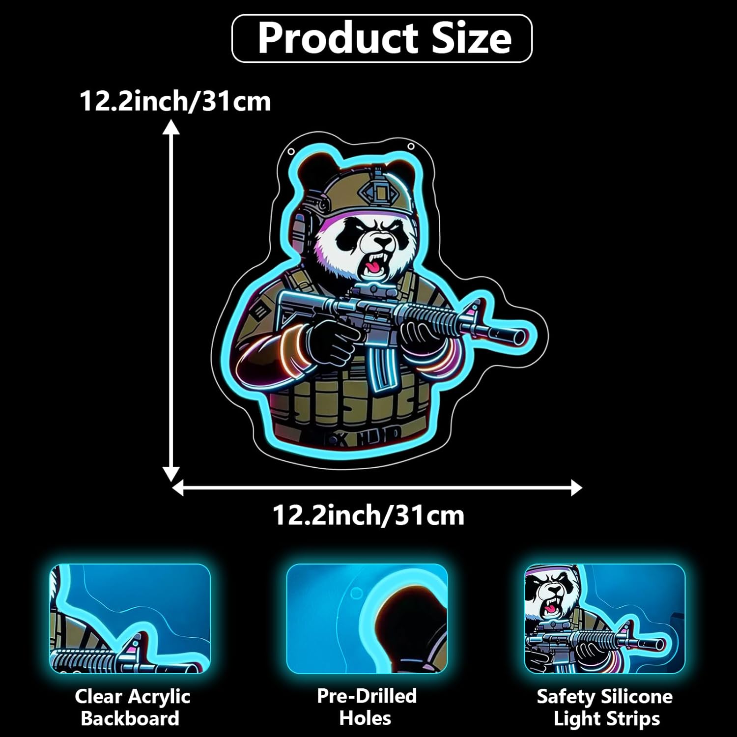 Tactical Panda Neon Sign USB P - Neon Sign Party ulasan dan harga